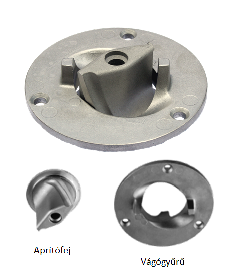 Tsurumi 50GY21.6 egyfázisú darálós szennyvízszivattyú daráló elemei