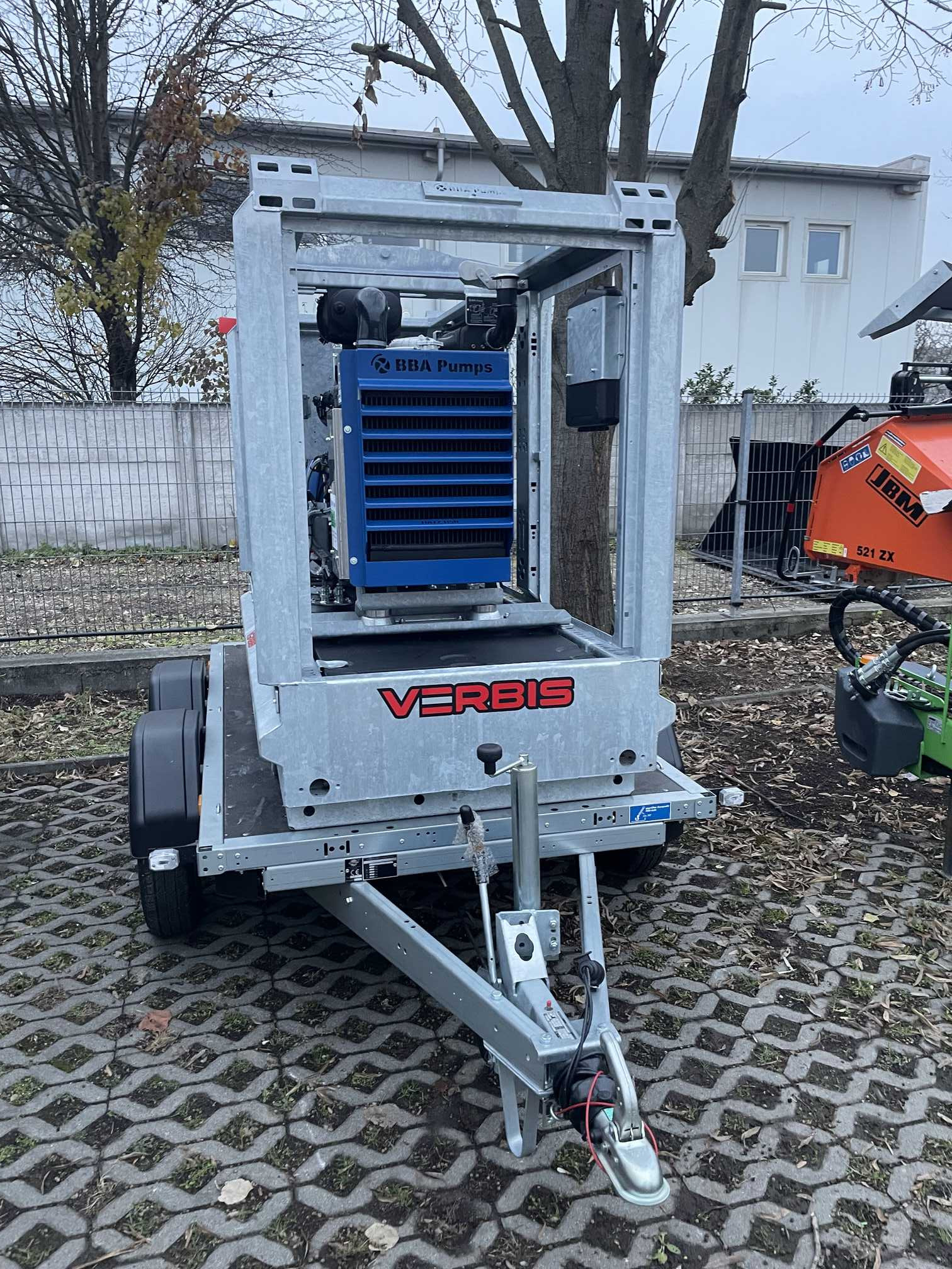 BBA BA150KS D285 nagy teljesítményű dízel szennyvízszivattyú szállítási pozícióban utánfutón