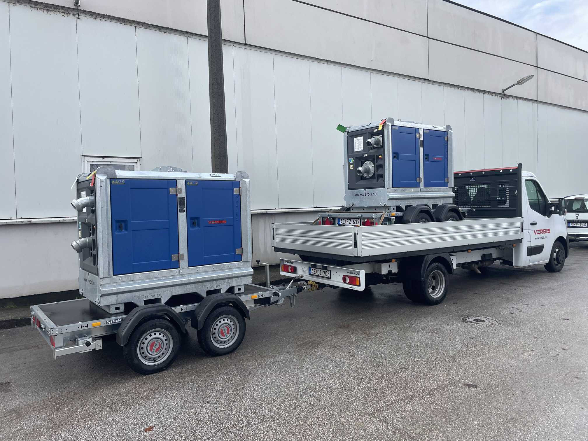 BBA BA100k d193 mobil dizel szivattyú szállításra előkészítve