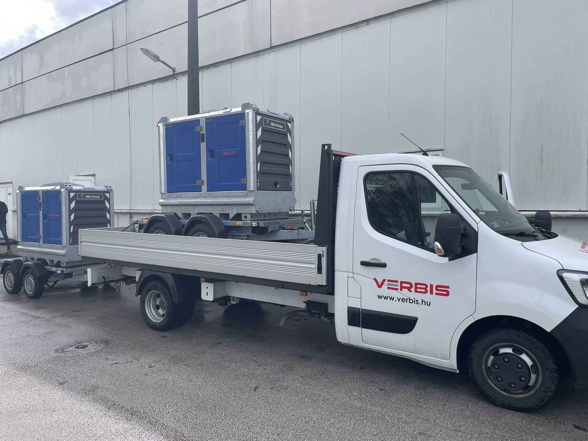 BBA BA100k d193 mobil dizel szivattyú szállítás közben