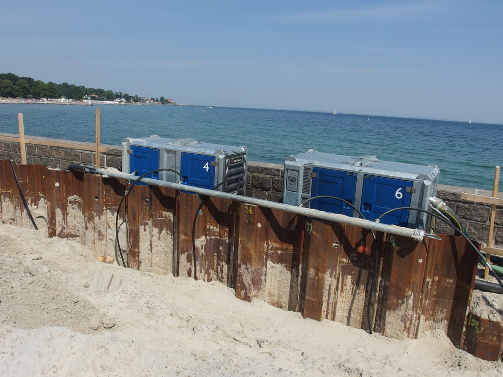 BBA PT150 D180  vákuumszivattyúk parti támfal mellett telepítve